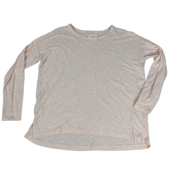 Lou & Grey Pink Heather Long Sleeve T-Shirt Size Small Scoop Neck - Picture 3 of 7